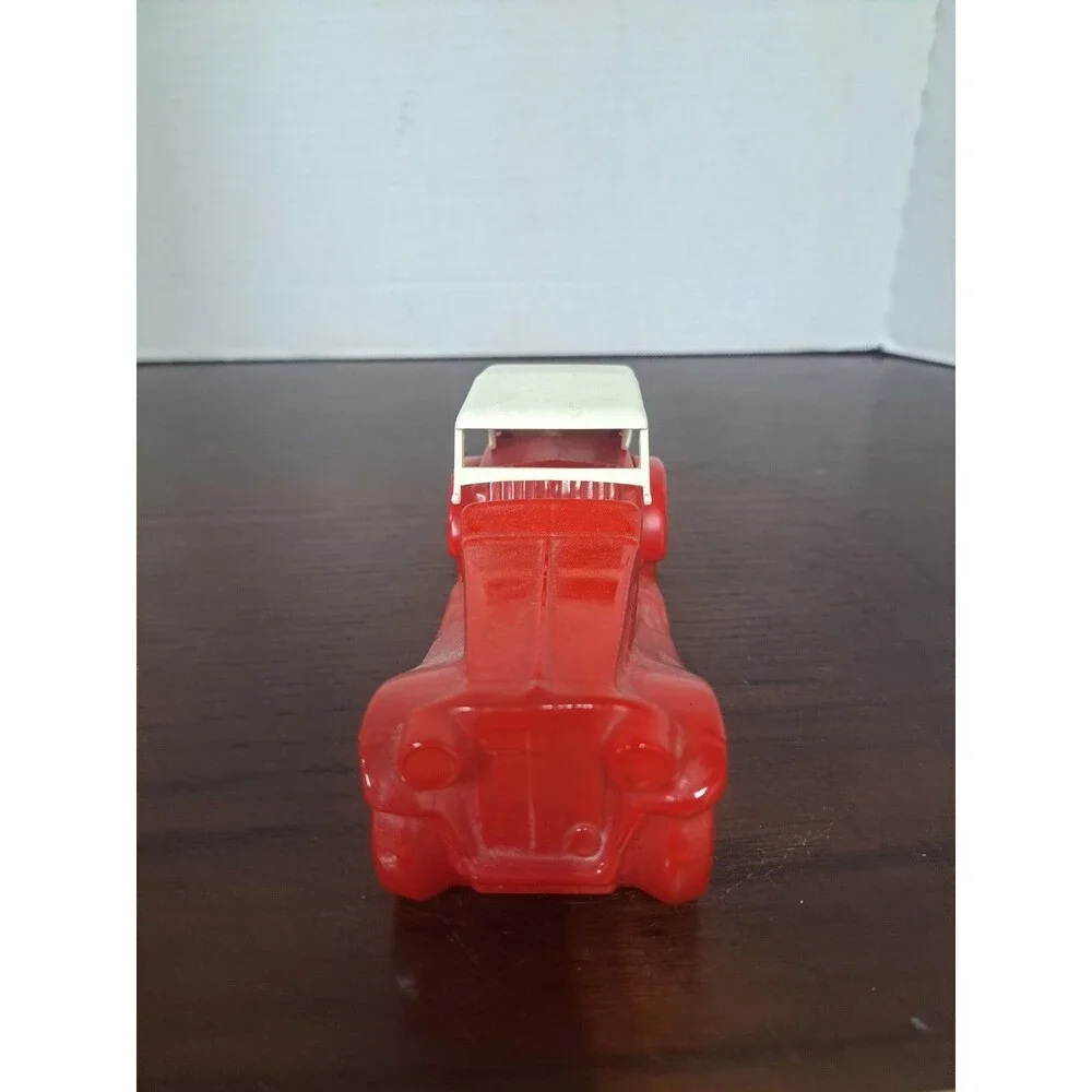 Vintage Red 1936 MG Car Glass Avon Bottle